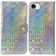 For iPhone 16e Colorful Magnetic Buckle Leather Phone Case(Silver) - iPhone 16e Cases by PMC TechLife | Online Shopping South Africa | PMC TechLife | Buy Now Pay Later Mobicred
