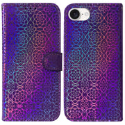 For iPhone 16e Colorful Magnetic Buckle Leather Phone Case(Purple)