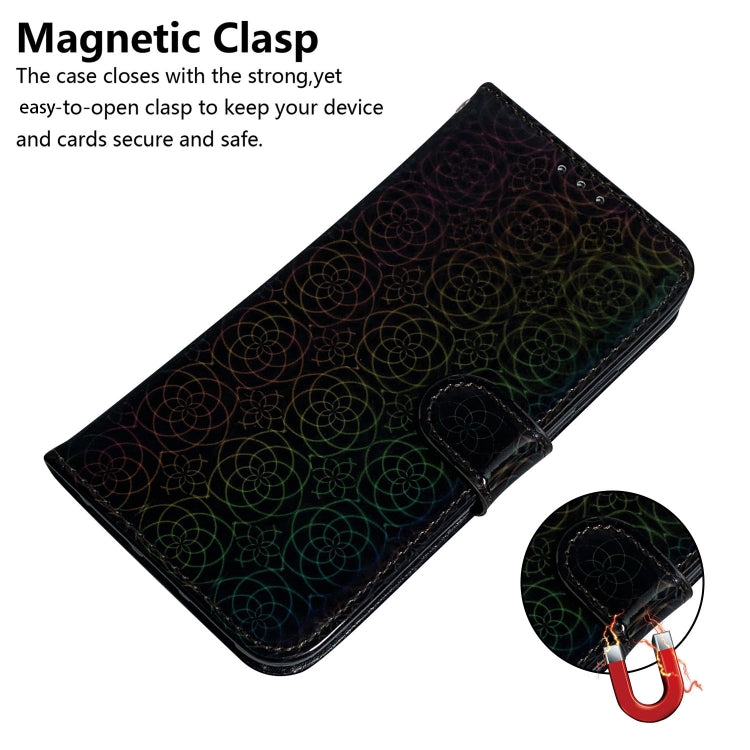 For iPhone 16 Pro Colorful Magnetic Buckle Leather Phone Case(Black)