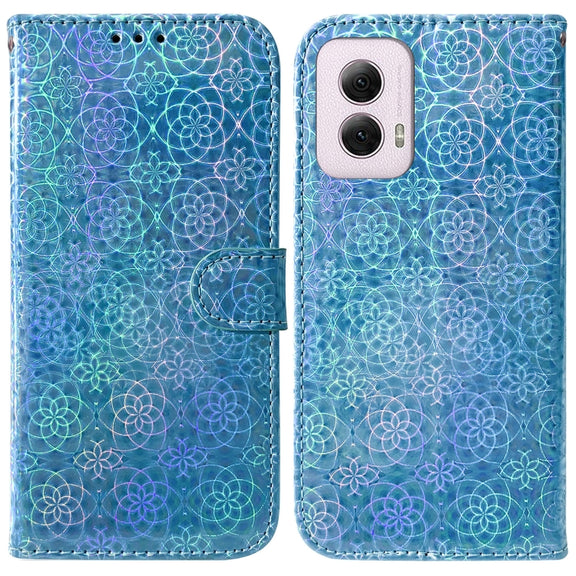 For Motorola Moto G Power 5G 2024 Colorful Magnetic Buckle Leather Phone Case(Blue)