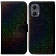 For Motorola Edge 2024 Colorful Magnetic Buckle Leather Phone Case(Black) - Motorola Cases by PMC Jewellery | Online Shopping South Africa | PMC Jewellery | Buy Now Pay Later Mobicred