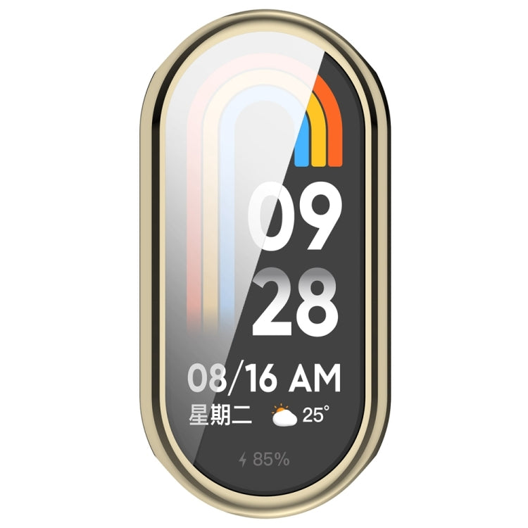 For Xiaomi Mi Band 8 Full Coverage TPU Electroplating Watch Protective Case(Light Gold)