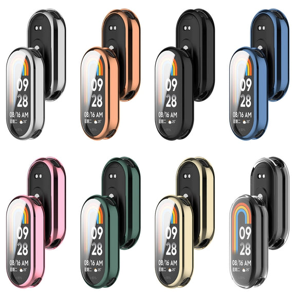 For Xiaomi Mi Band 8 Full Coverage TPU Electroplating Watch Protective Case(Silver)