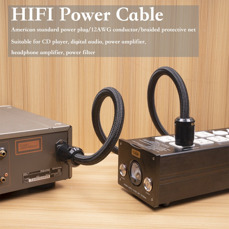 3720 HiFi Audio Universal AC Power Cable US Plug, Length:2m