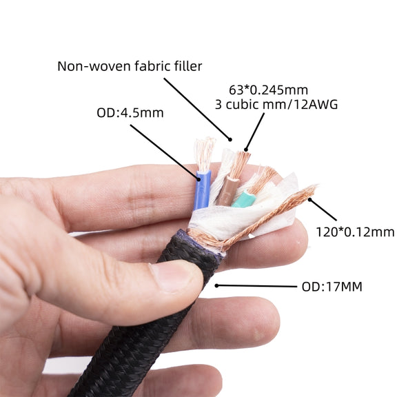 3720 HiFi Audio Universal AC Power Cable US Plug, Length:2m