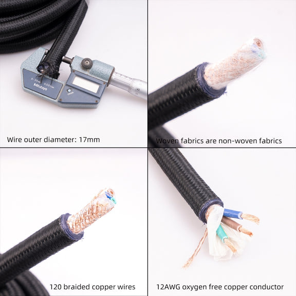 3720 HiFi Audio Universal AC Power Cable US Plug, Length:2m