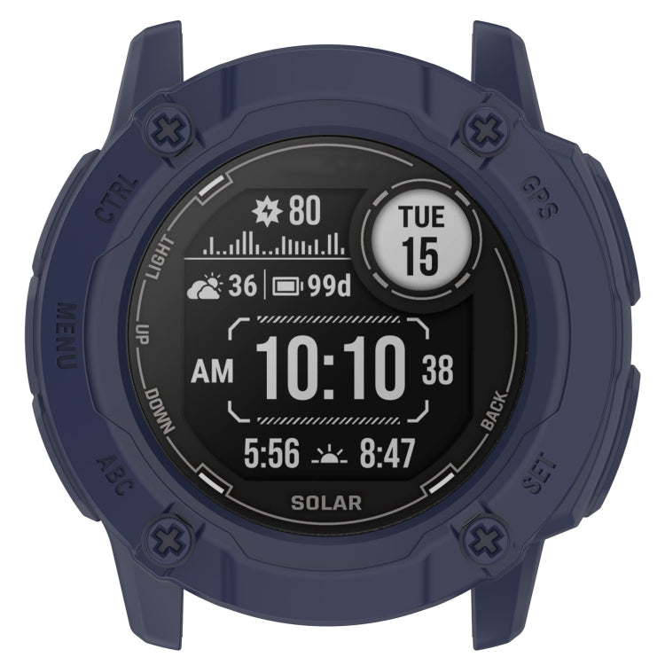 For Garmin Instinct 2X Armor Hollow Watch Protective Case(Midnight Blue)