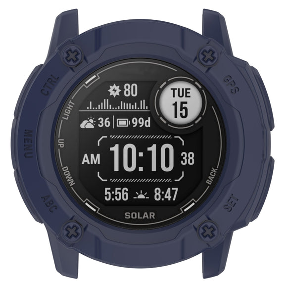 For Garmin Instinct 2X Armor Hollow Watch Protective Case(Midnight Blue)