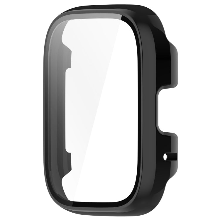 For Redmi Watch 3 Lite PC + Tempered Film Integrated Watch Protective Case(Black)