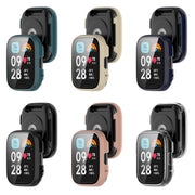 For Redmi Watch 3 Lite PC + Tempered Film Integrated Watch Protective Case(Black)