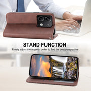 For Xiaomi Redmi Note 13 5G Cubic Grid Calf Texture Magnetic Leather Phone Case(Brown)
