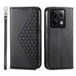 For Xiaomi Redmi Note 13 Pro 5G Cubic Grid Calf Texture Magnetic Leather Phone Case(Black) - Xiaomi Cases by PMC TechLife | Online Shopping South Africa | PMC TechLife | Buy Now Pay Later Mobicred