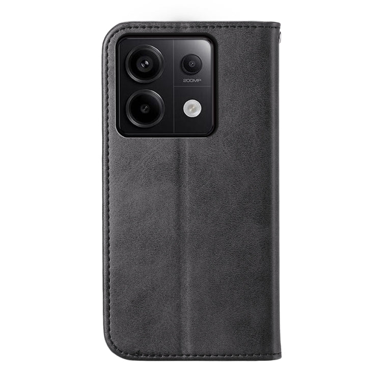 For Xiaomi Redmi Note 13 Pro 5G Cubic Grid Calf Texture Magnetic Leather Phone Case(Black)