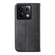 For Xiaomi Redmi Note 13 Pro 5G Cubic Grid Calf Texture Magnetic Leather Phone Case(Black)