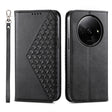 For Xiaomi Redmi A3 Cubic Grid Calf Texture Magnetic Leather Phone Case(Black) - Xiaomi Cases by PMC TechLife | Online Shopping South Africa | PMC TechLife | Buy Now Pay Later Mobicred