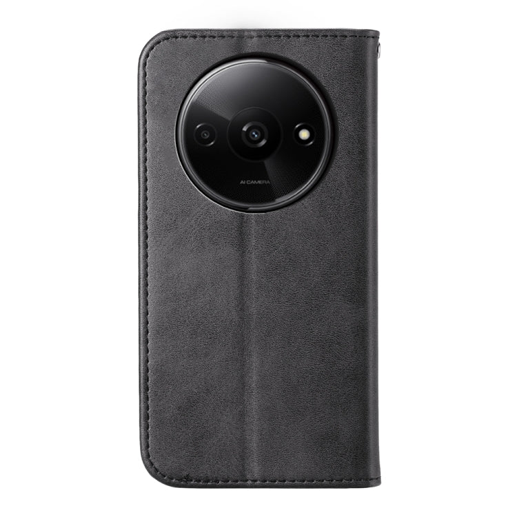 For Xiaomi Redmi A3 Cubic Grid Calf Texture Magnetic Leather Phone Case(Black)