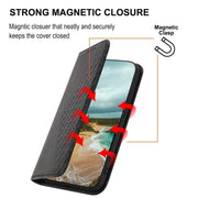 For Xiaomi Redmi A3 Cubic Grid Calf Texture Magnetic Leather Phone Case(Black)