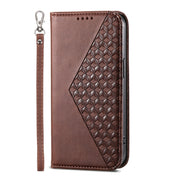 For Xiaomi 14 Ultra Cubic Grid Calf Texture Magnetic Leather Phone Case(Brown)
