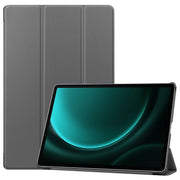 For Samsung Galaxy Tab S9 FE+ / S10+ Custer Pure Color 3-Fold Holder Smart Leather Tablet Case(Grey)