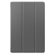 For Samsung Galaxy Tab S9 FE+ / S10+ Custer Pure Color 3-Fold Holder Smart Leather Tablet Case(Grey)