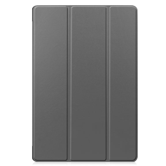 For Samsung Galaxy Tab S9 FE+ / S10+ Custer Pure Color 3-Fold Holder Smart Leather Tablet Case(Grey)