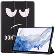 For Samsung Galaxy Tab S9 Custer Painted 3-Fold Holder Smart Leather Tablet Case(Big Eye Me) - Galaxy Tab S9 Cases by PMC Jewellery | Online Shopping South Africa | PMC Jewellery | Buy Now Pay Later Mobicred