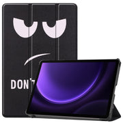 For Samsung Galaxy Tab S9 FE Custer Painted 3-Fold Holder Smart Leather Tablet Case(Big Eye Me)