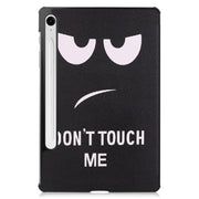 For Samsung Galaxy Tab S9 FE Custer Painted 3-Fold Holder Smart Leather Tablet Case(Big Eye Me)