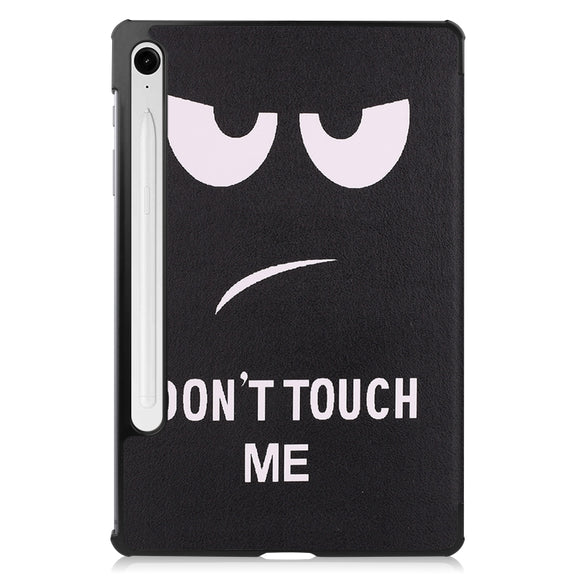 For Samsung Galaxy Tab S9 FE Custer Painted 3-Fold Holder Smart Leather Tablet Case(Big Eye Me)