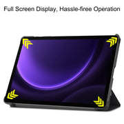 For Samsung Galaxy Tab S9 FE Custer Painted 3-Fold Holder Smart Leather Tablet Case(Big Eye Me)