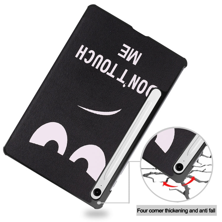 For Samsung Galaxy Tab S9 FE Custer Painted 3-Fold Holder Smart Leather Tablet Case(Big Eye Me)
