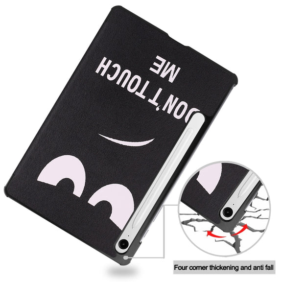 For Samsung Galaxy Tab S9 FE Custer Painted 3-Fold Holder Smart Leather Tablet Case(Big Eye Me)