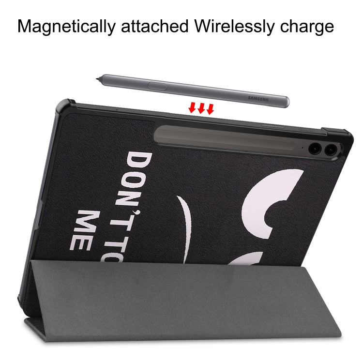 For Samsung Galaxy Tab S9 FE+ / S10+ Custer Painted 3-Fold Holder Smart Leather Tablet Case(Big Eye Me)