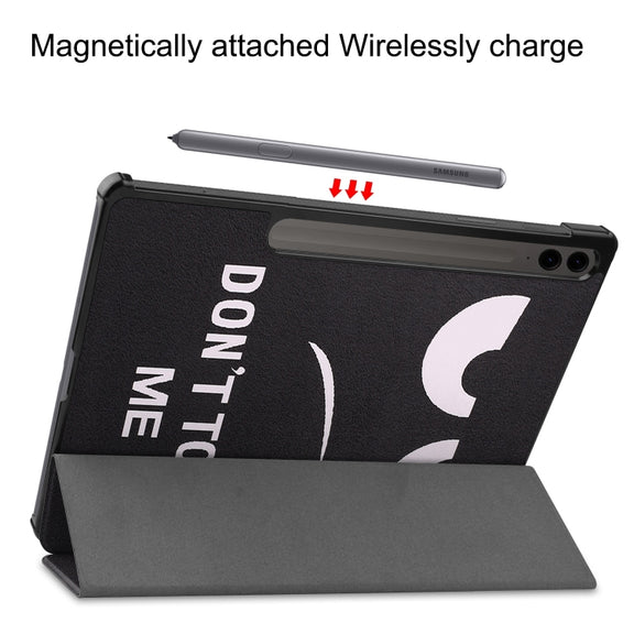 For Samsung Galaxy Tab S9 FE+ / S10+ Custer Painted 3-Fold Holder Smart Leather Tablet Case(Big Eye Me)
