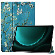For Samsung Galaxy Tab S9 FE+ / S10+ Custer Painted 3-Fold Holder Smart Leather Tablet Case(Apricot)