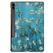 For Samsung Galaxy Tab S9 FE+ / S10+ Custer Painted 3-Fold Holder Smart Leather Tablet Case(Apricot)