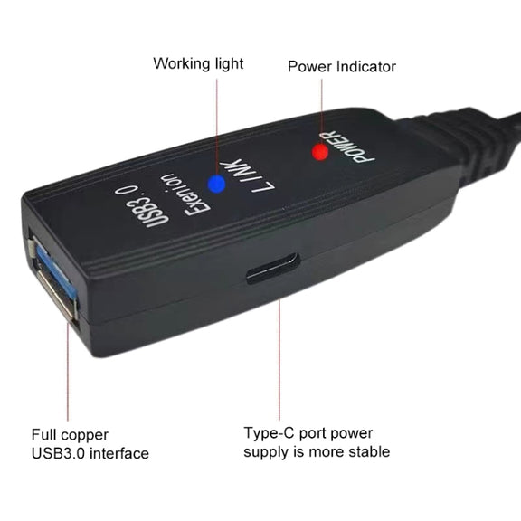 USB 3.0 Male to Female Super Speed Extension Cable, Length:5m