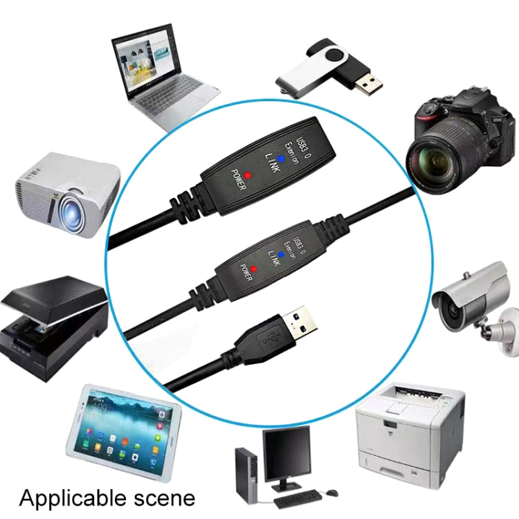 USB 3.0 Male to Female Super Speed Extension Cable, Length:5m