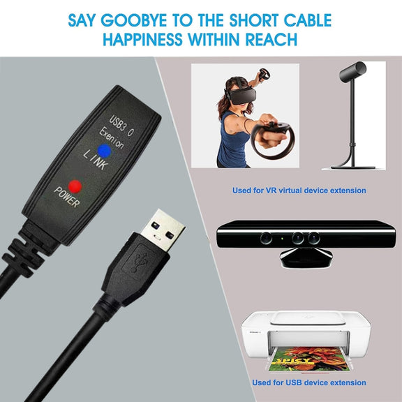 USB 3.0 Male to Female Super Speed Extension Cable, Length:10m