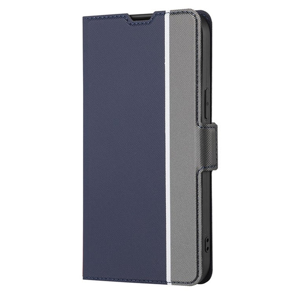 For Honor Magic6 Pro Twill Texture Side Button Leather Phone Case(Blue)