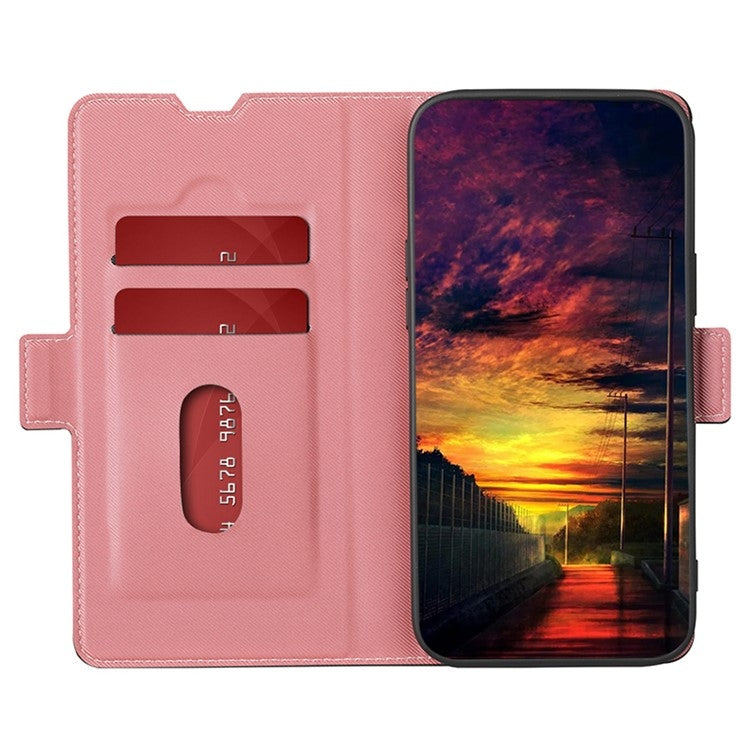 For Honor Magic6 Pro Twill Texture Side Button Leather Phone Case(Pink)