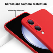 For vivo Y17s 4G Pure Color Liquid Silicone Shockproof Phone Case(Red)