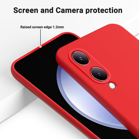 For vivo Y17s 4G Pure Color Liquid Silicone Shockproof Phone Case(Red)