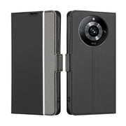 For Realme 11 Pro 5G / 11 Pro+ 5G Twill Texture Side Button Leather Phone Case(Black)