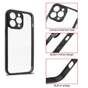 For iPhone 12 Pro Frosted TPU + Transparent PC Phone Case(Black)