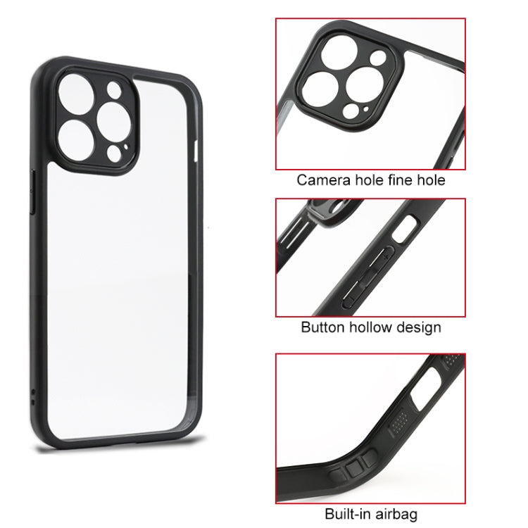 For iPhone 12 Pro Frosted TPU + Transparent PC Phone Case(Black)