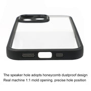 For iPhone 12 Pro Frosted TPU + Transparent PC Phone Case(Black)