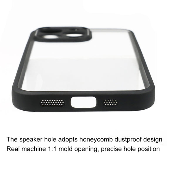 For iPhone 12 Pro Frosted TPU + Transparent PC Phone Case(Black)