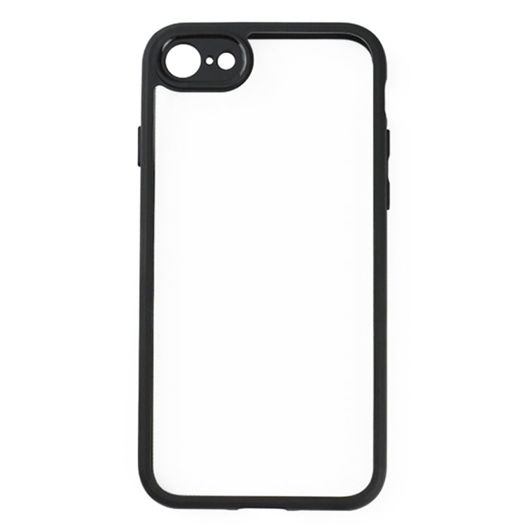 For iPhone SE 2022 / 2020 / 8 / 7 Frosted TPU + Transparent PC Phone Case(Black)