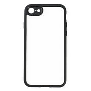 For iPhone SE 2022 / 2020 / 8 / 7 Frosted TPU + Transparent PC Phone Case(Black)